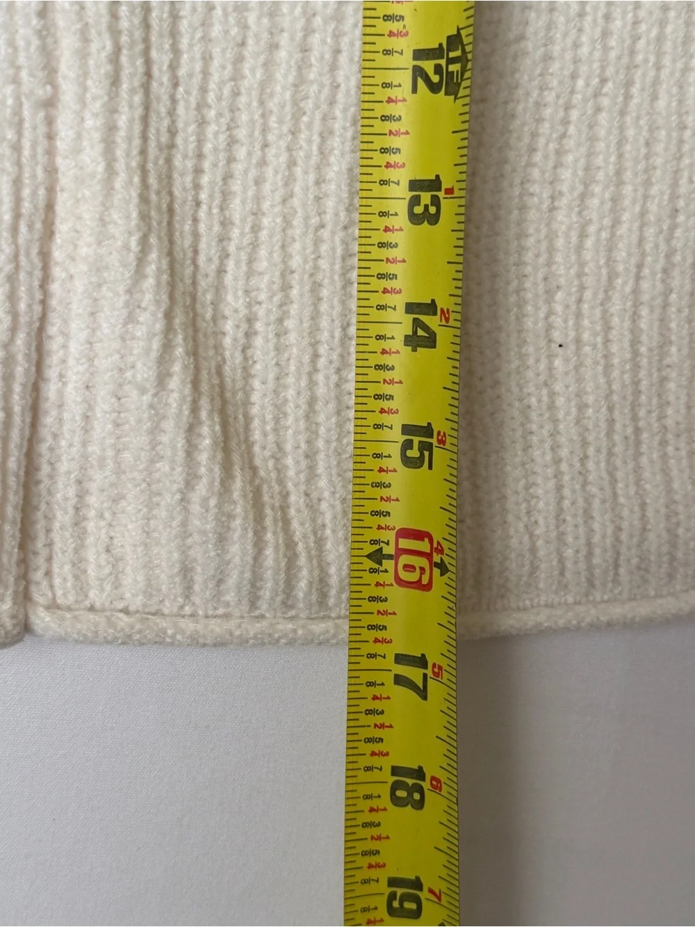 Cat & Jack Girls L 10/12 Cream Ribbed Knit Pullover Sweater